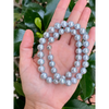 Grey round pearls classic necklace with magnetic closure