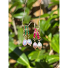 Huggie hoop earrings with pearl charm small hoop earrings