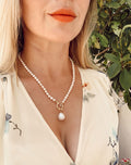 Fresh Water Pearls Necklace Big Pearl Charm Pendant, Real pearls, Genuine pearls