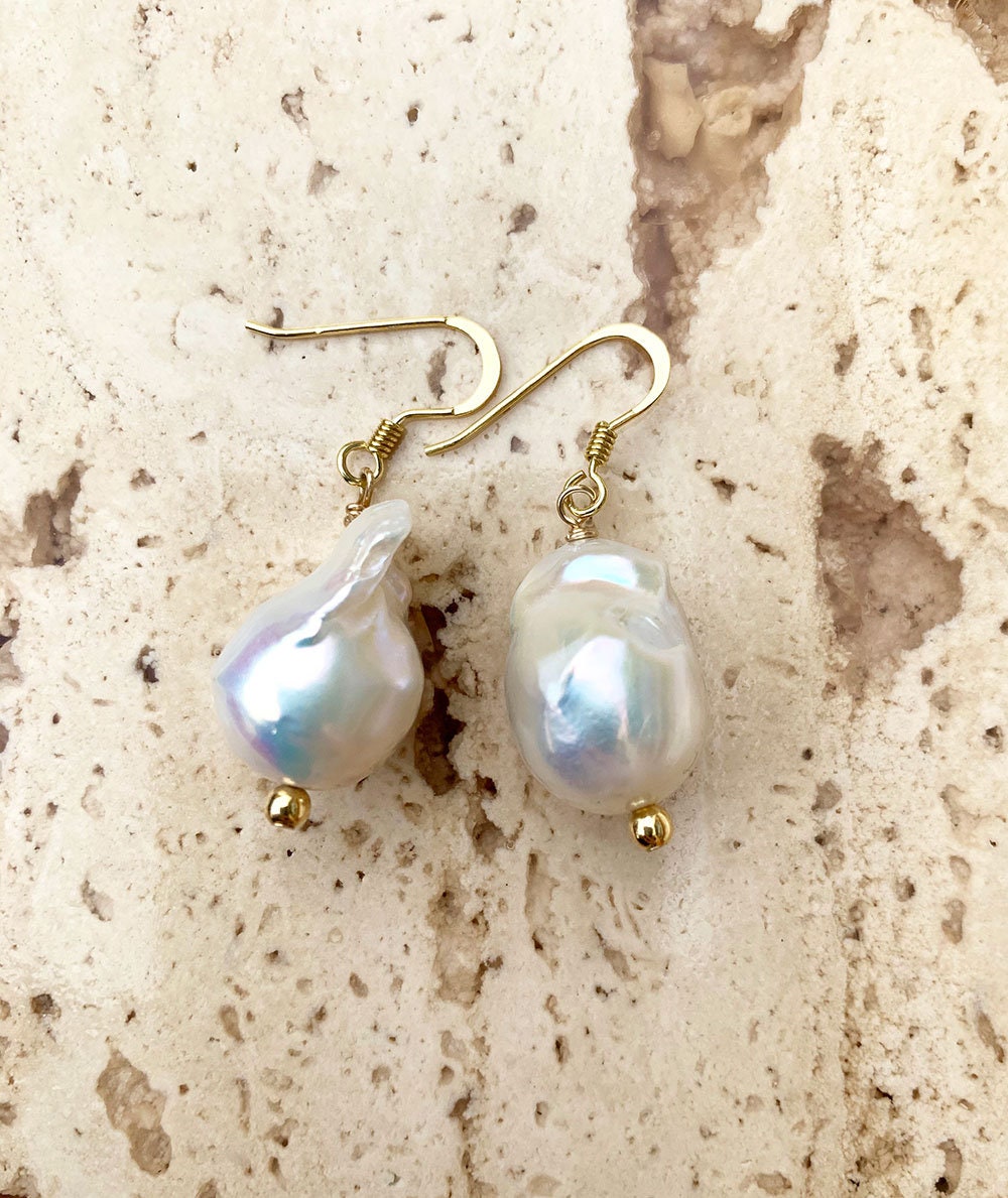 Baroque pearl drop earrings