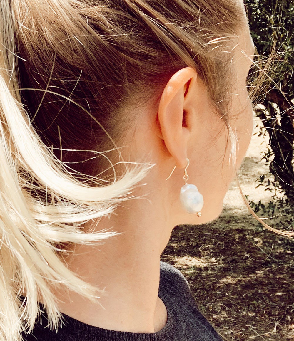 Baroque pearl drop earrings