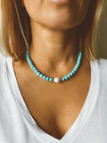 Turquoise and pearl necklace