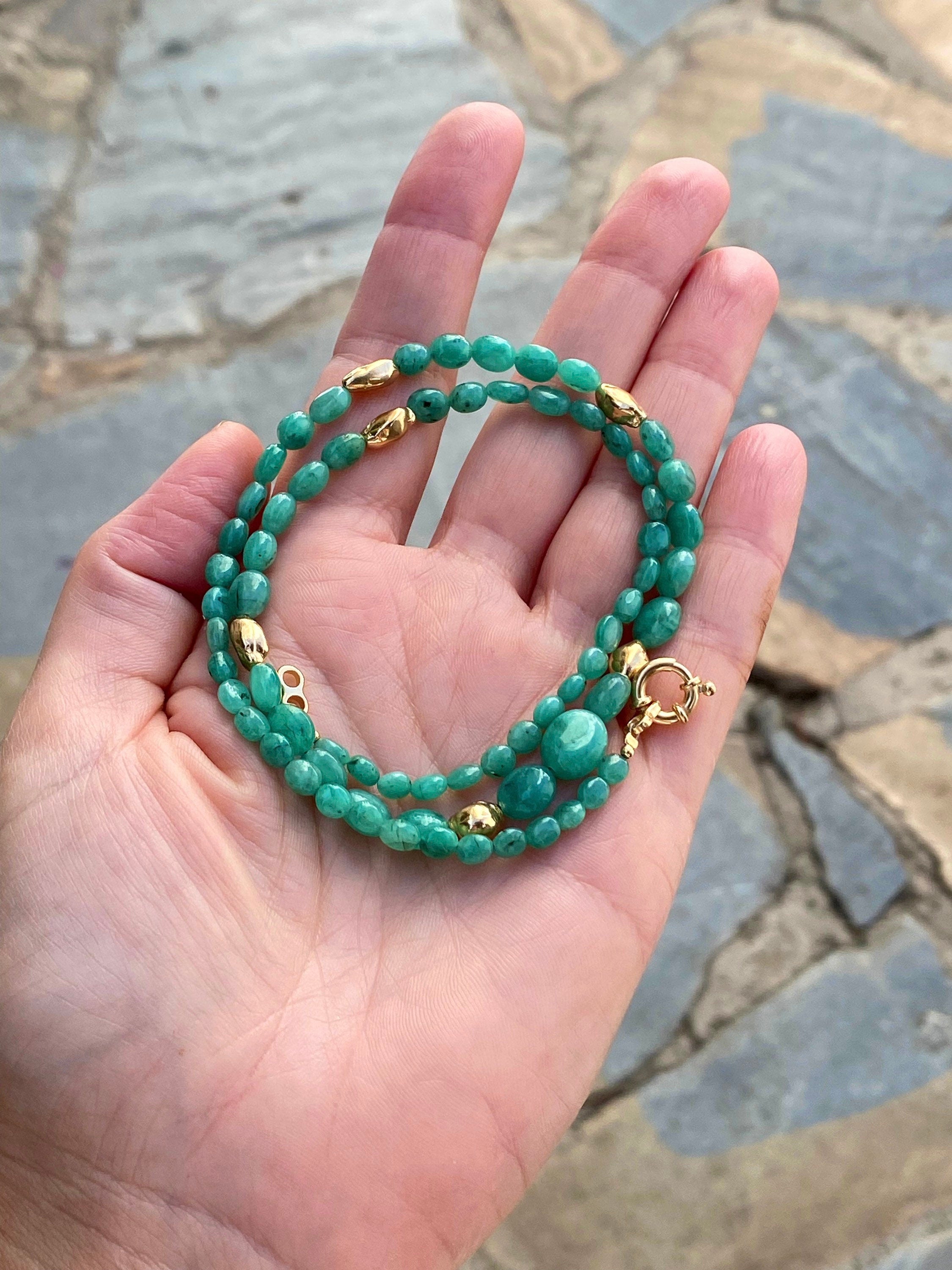 Zambian emerald nugget necklace