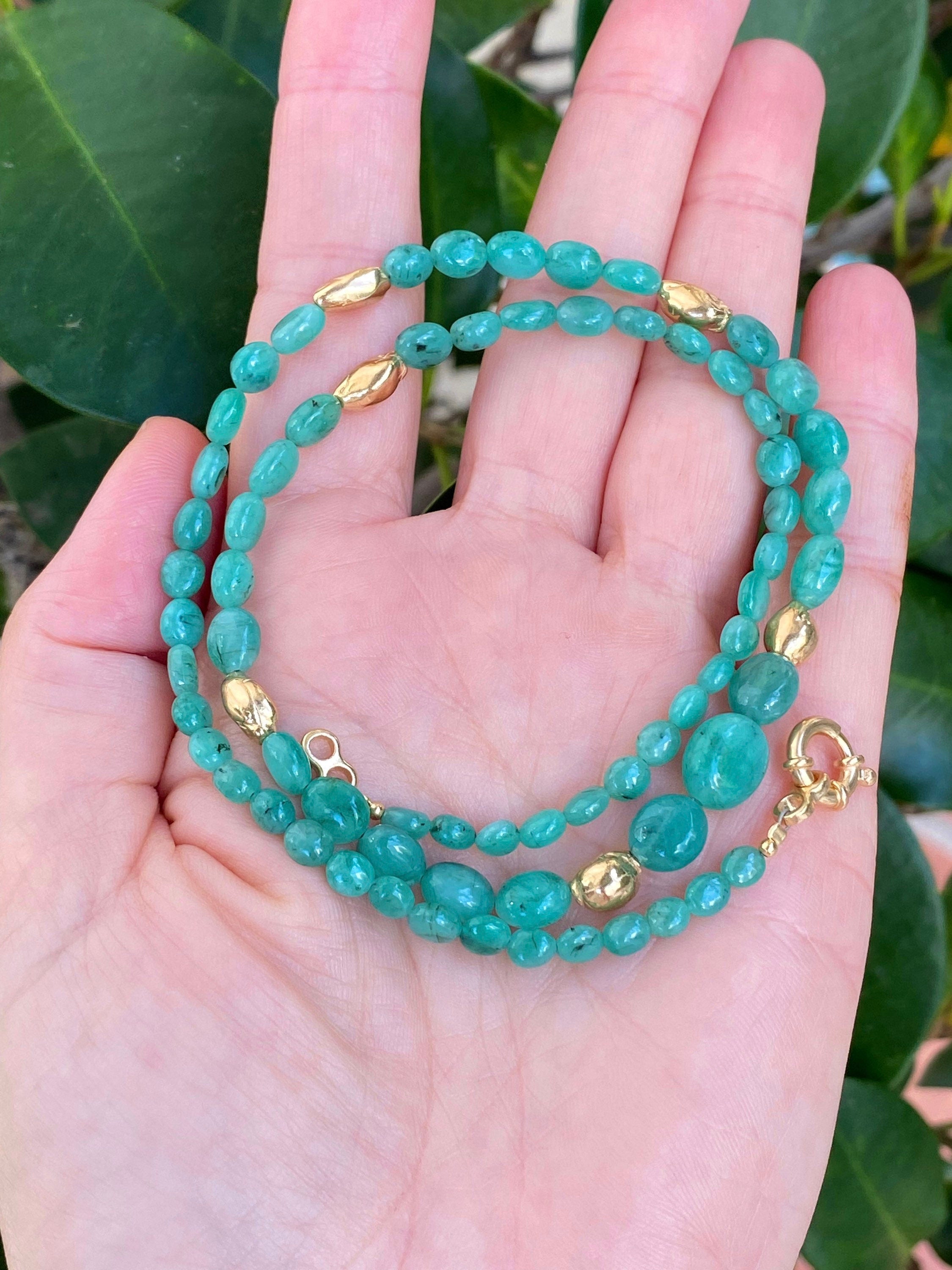 Zambian emerald nugget necklace