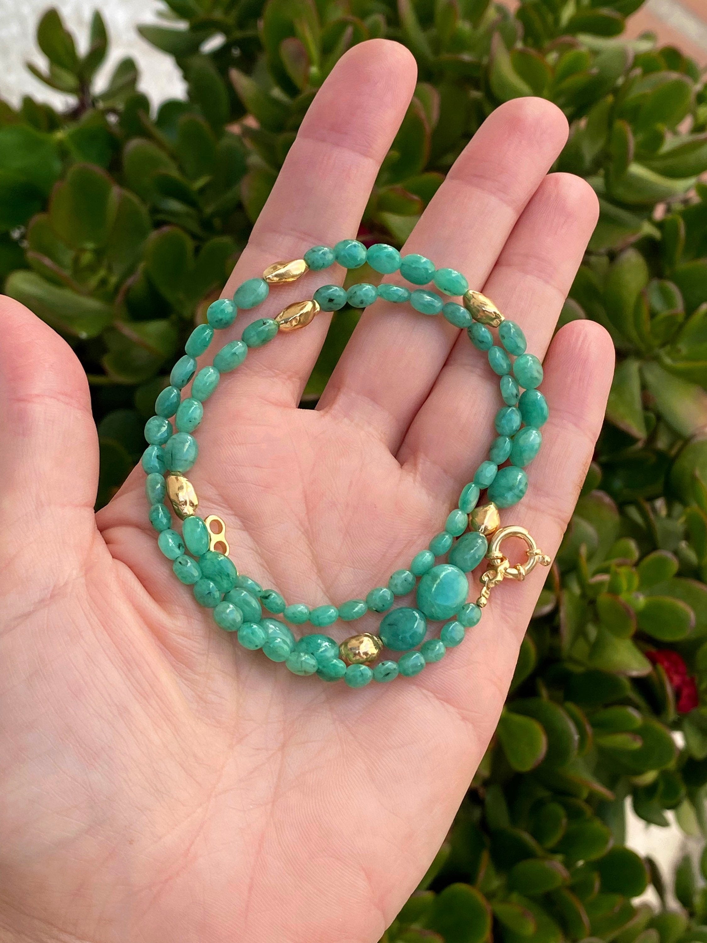 Zambian emerald nugget necklace