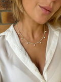 Ethiopian opal and fresh water pearl necklace