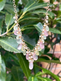 Rose quartz and prehnite briolette necklace