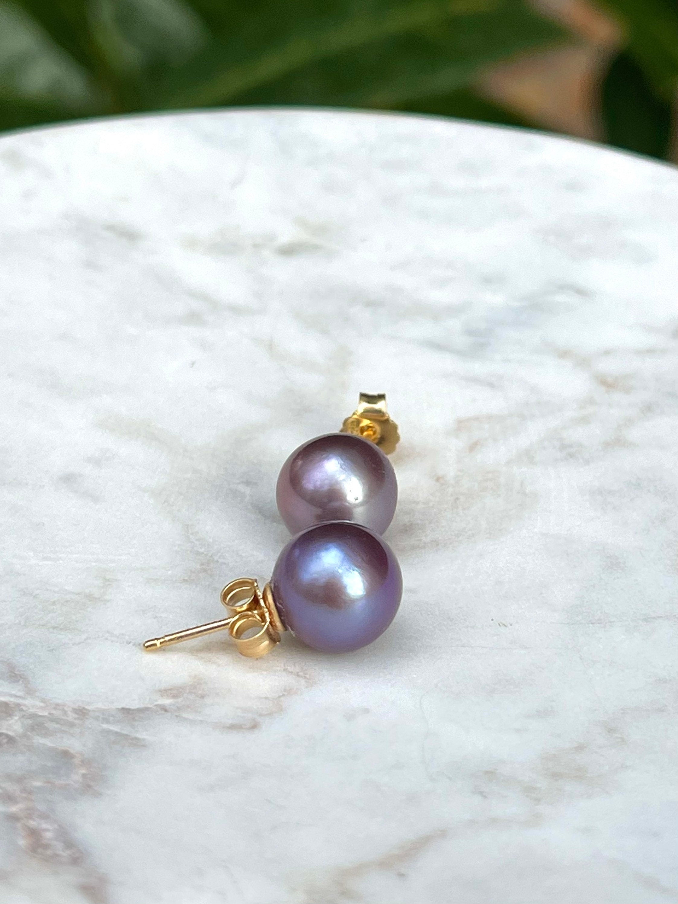 Purple Pearl Stud earrings