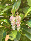 Rose Quartz and Prehnite Briolette Drop Earrings