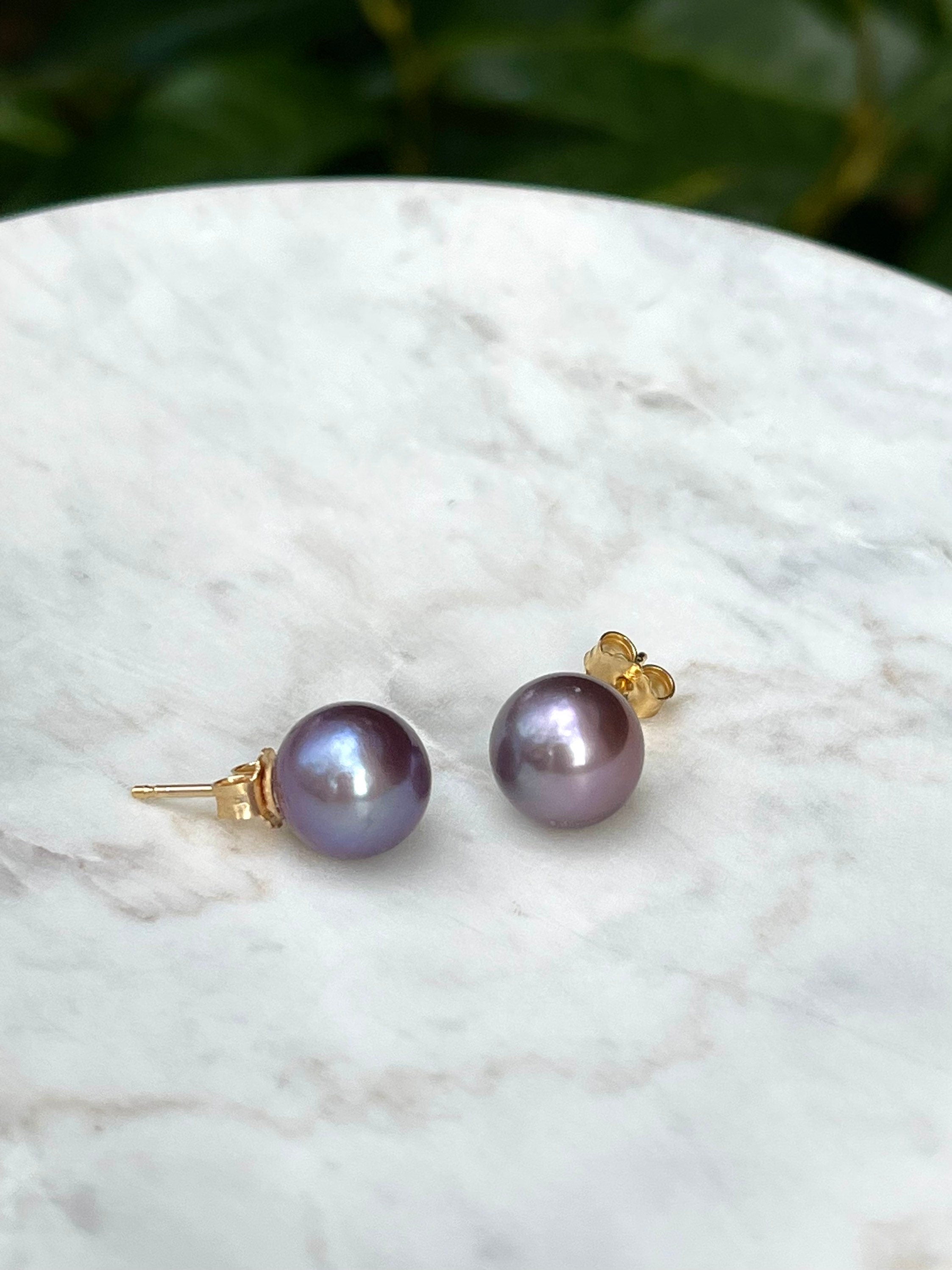 Purple Pearl Stud earrings