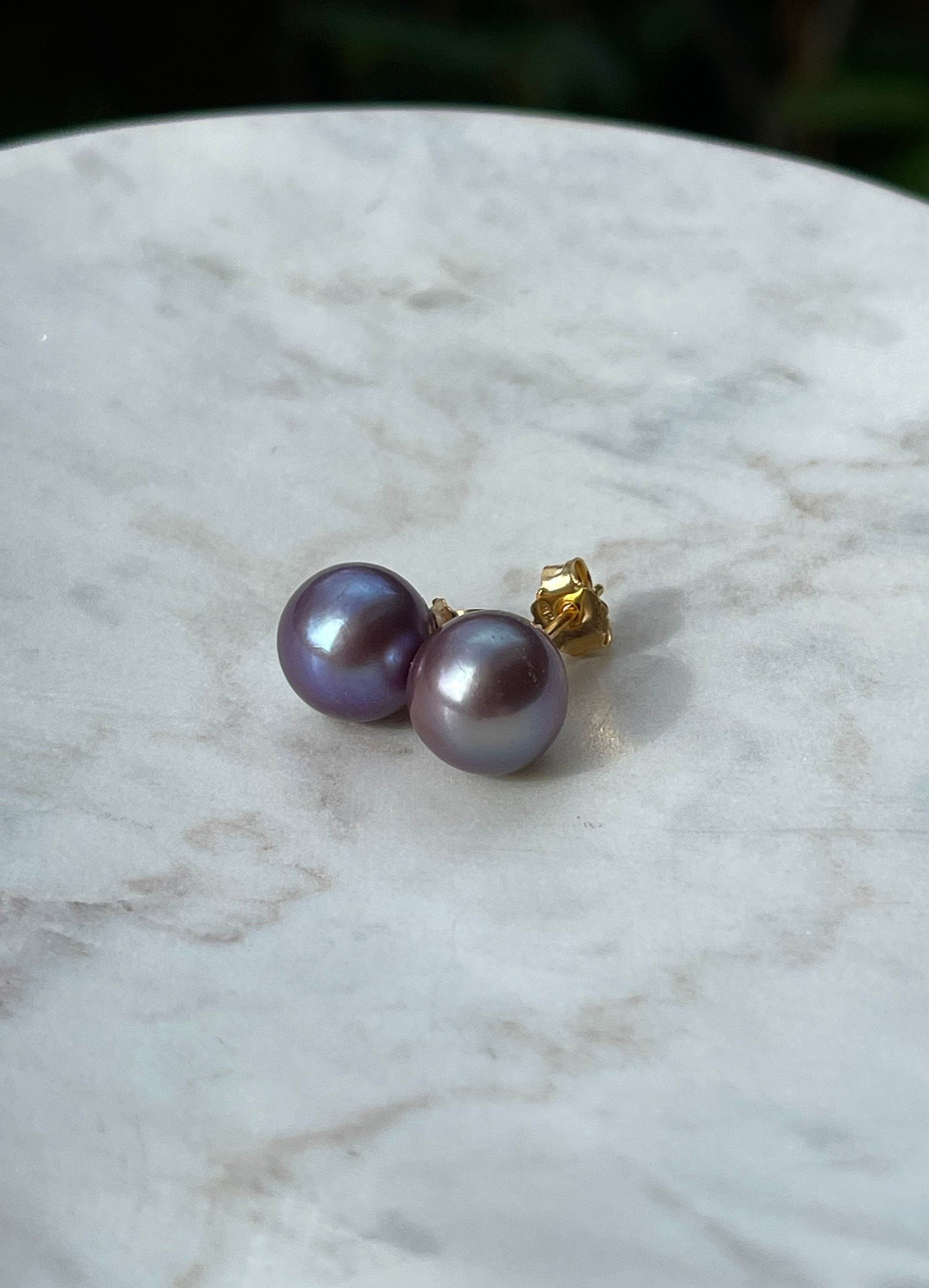 Purple Pearl Stud earrings