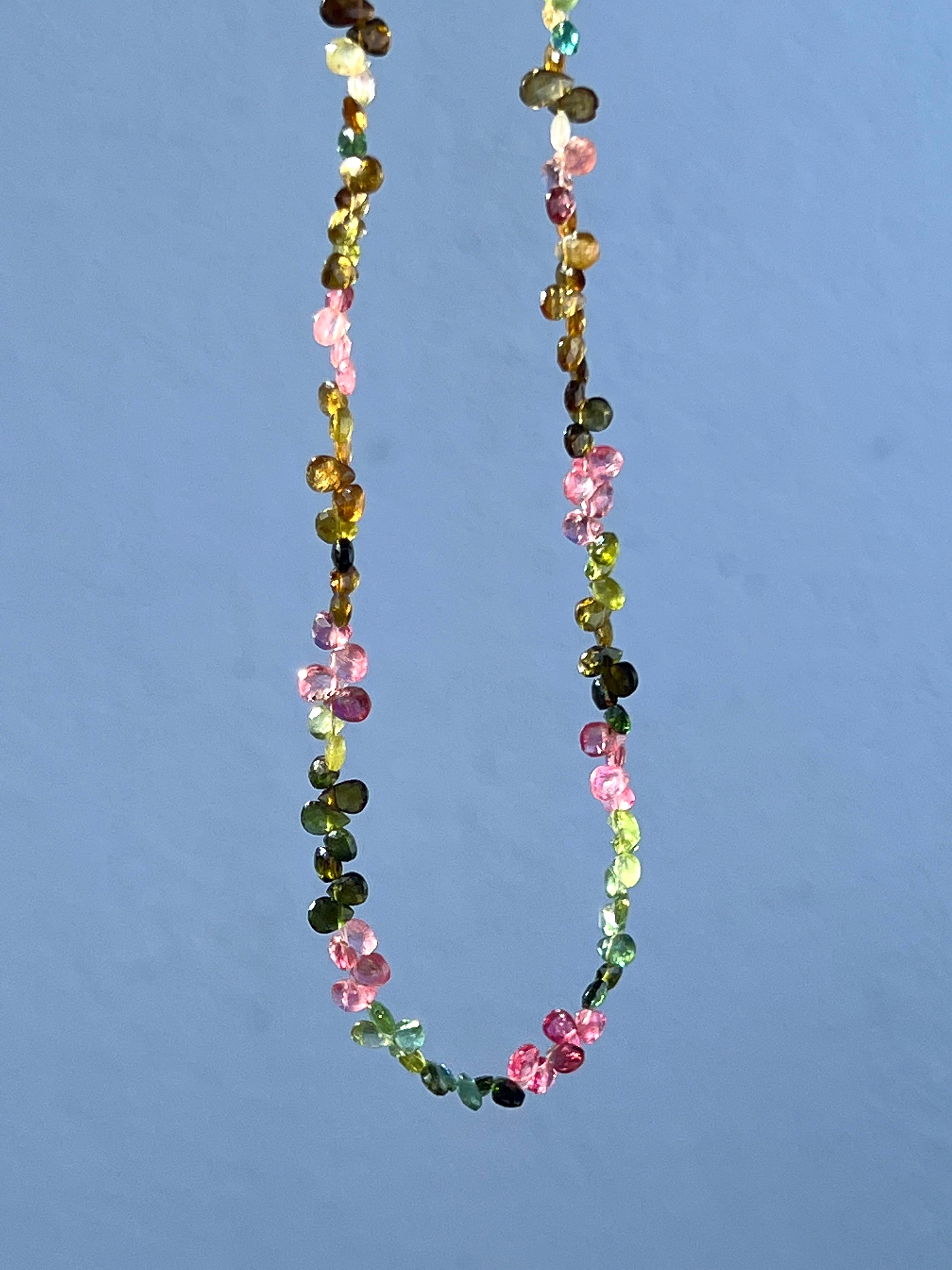 Multi tourmaline briolette necklace