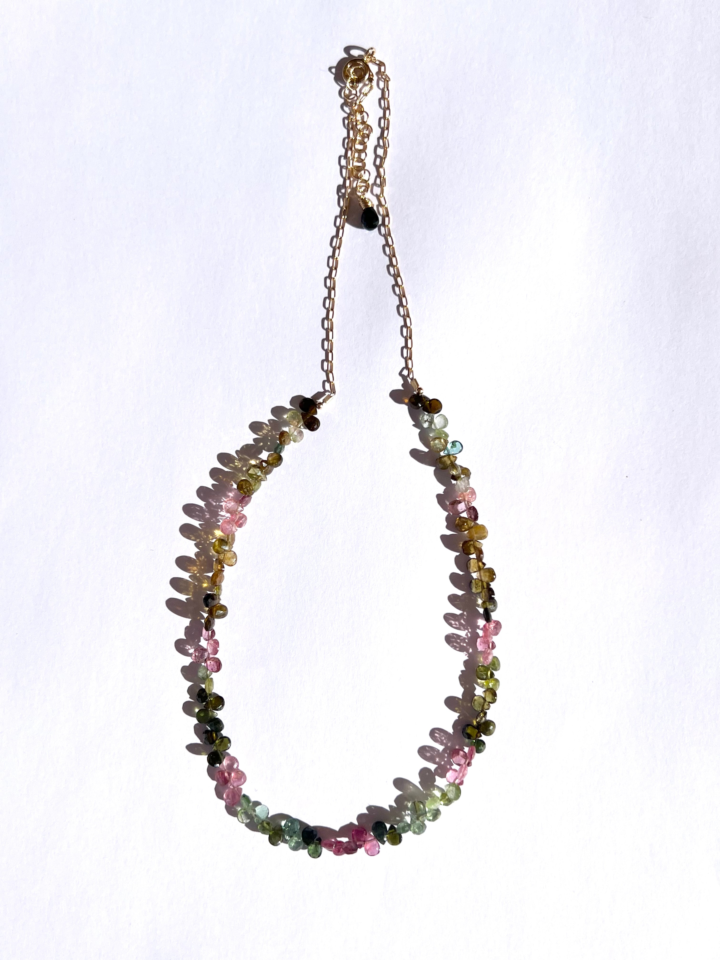 Multi tourmaline briolette necklace