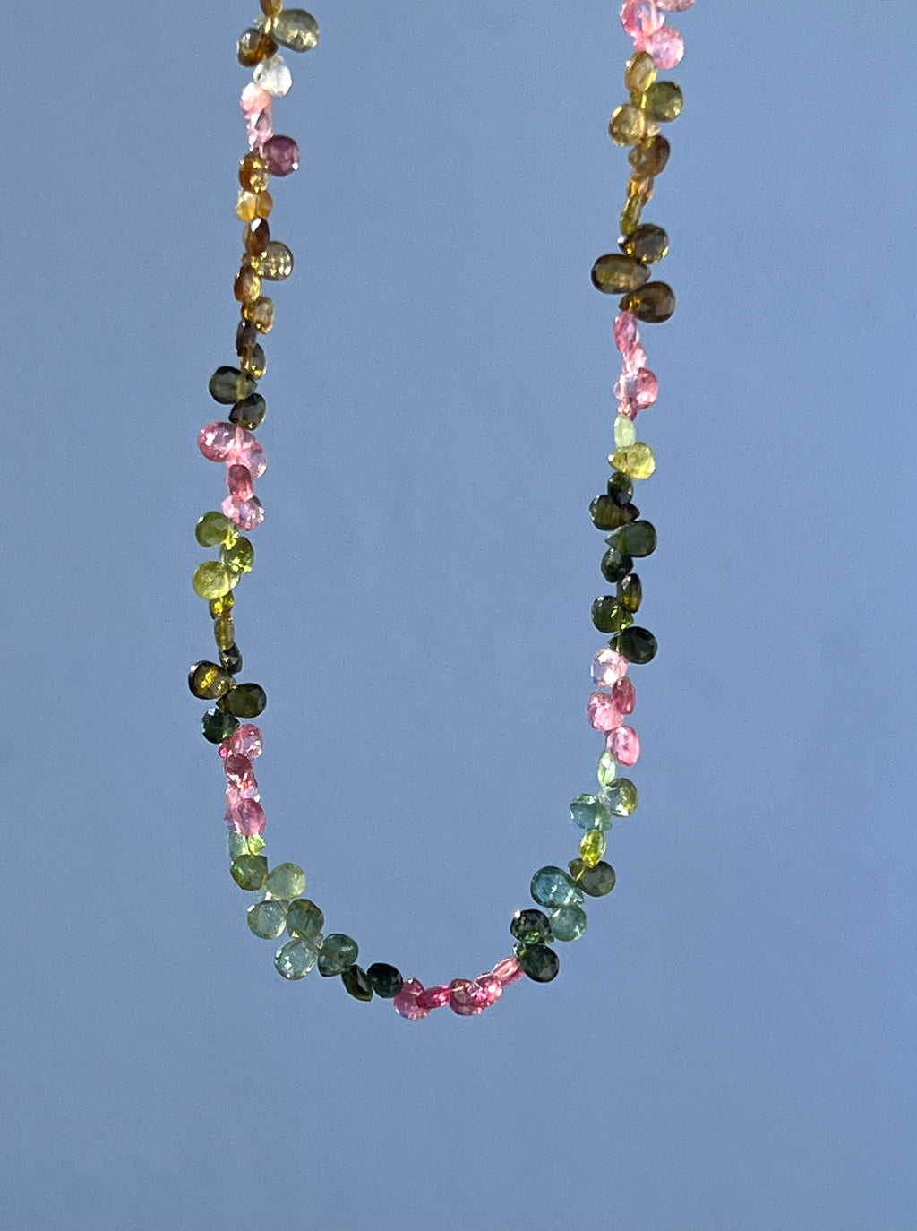 Multi tourmaline briolette necklace