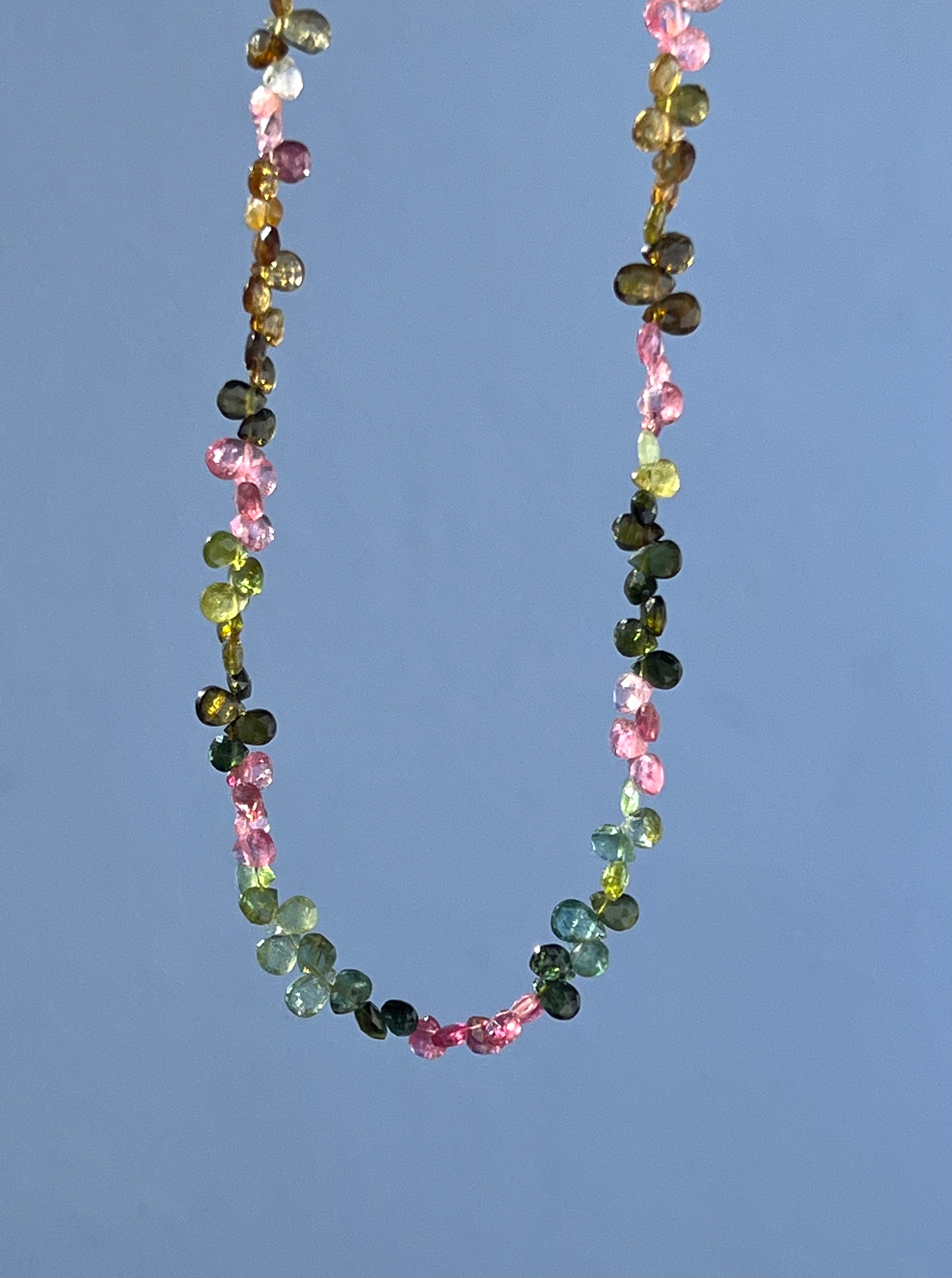 Multi tourmaline briolette necklace