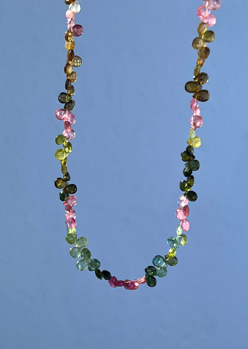 Multi tourmaline briolette necklace