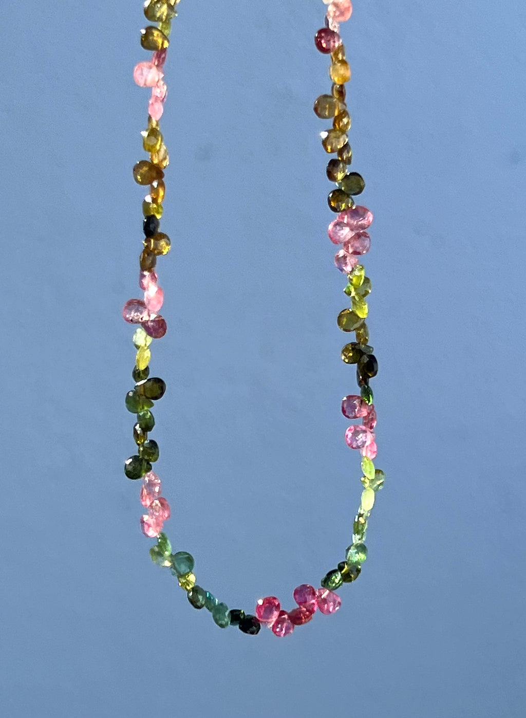 Multi tourmaline briolette necklace