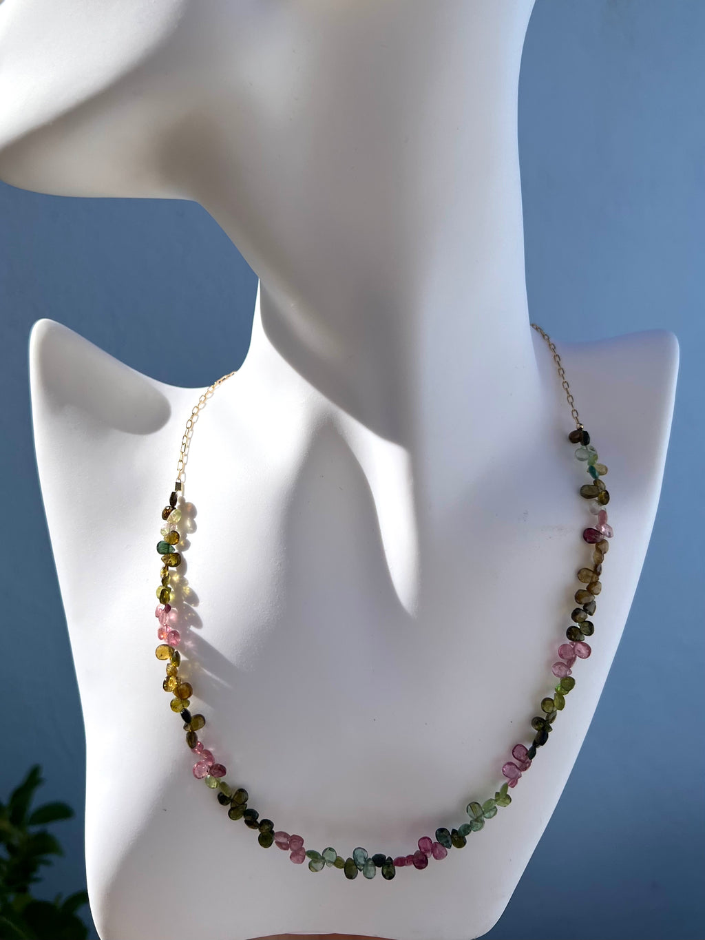 Multi tourmaline briolette necklace