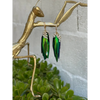 Jewel beetle Elytra wings mismatched earrings with fresh