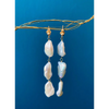 Keshi pearl long drop earrings gold vermeil stud closure