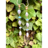 Keshi pearls and blue topaz or Ethiopian opal long drop