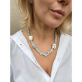 Larimar and baroque pearls necklace
