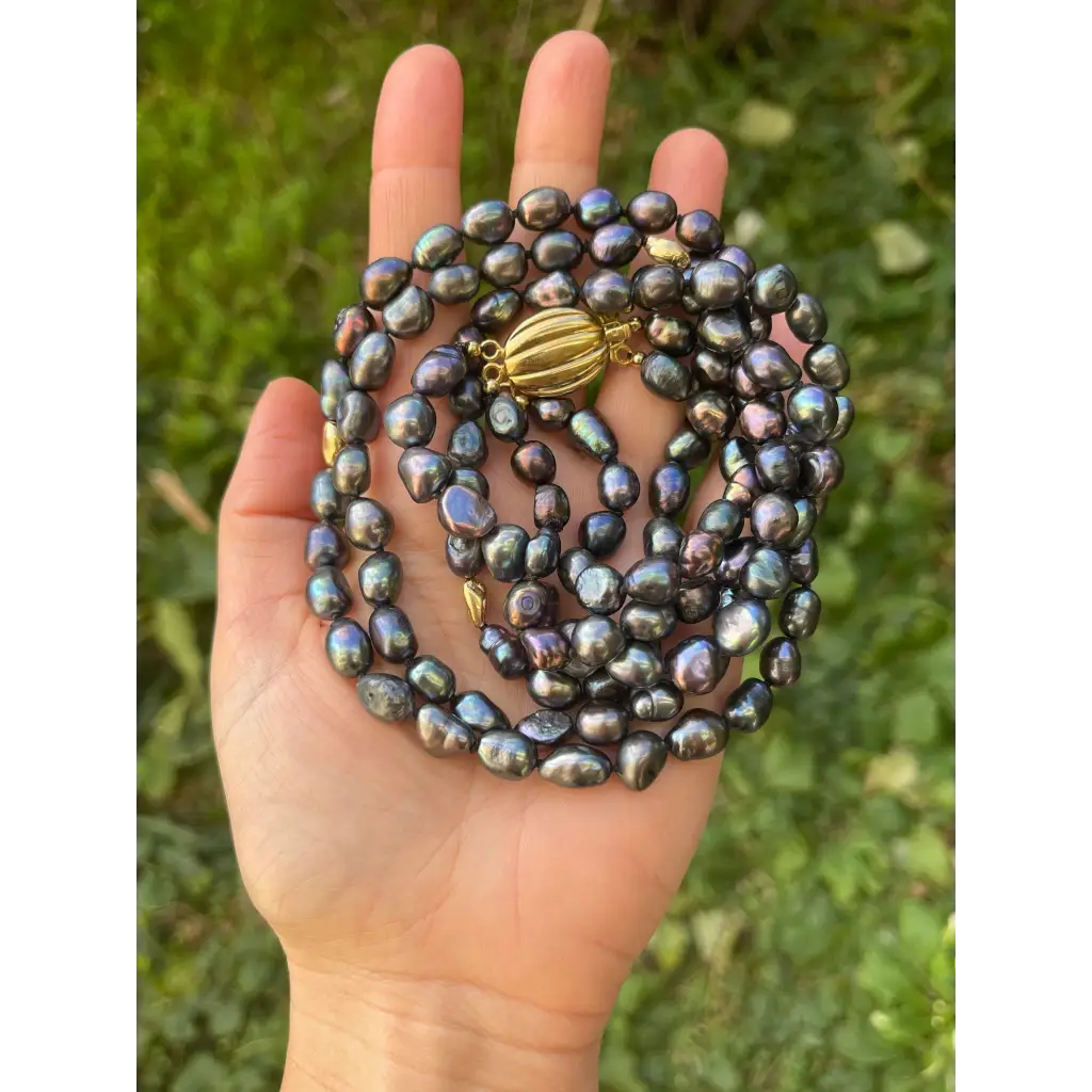 Layered black pearl necklace statement necklace for special