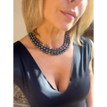 Layered black pearl necklace statement necklace for special