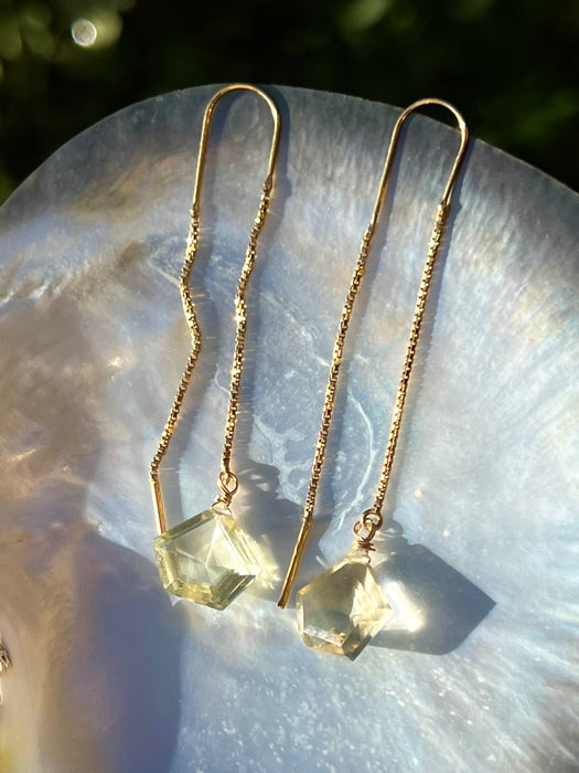 Lemon Quartz Threader Earrings Dangle & Drop Earrings