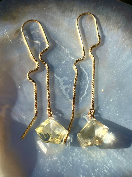 Lemon Quartz Threader Earrings Dangle & Drop Earrings