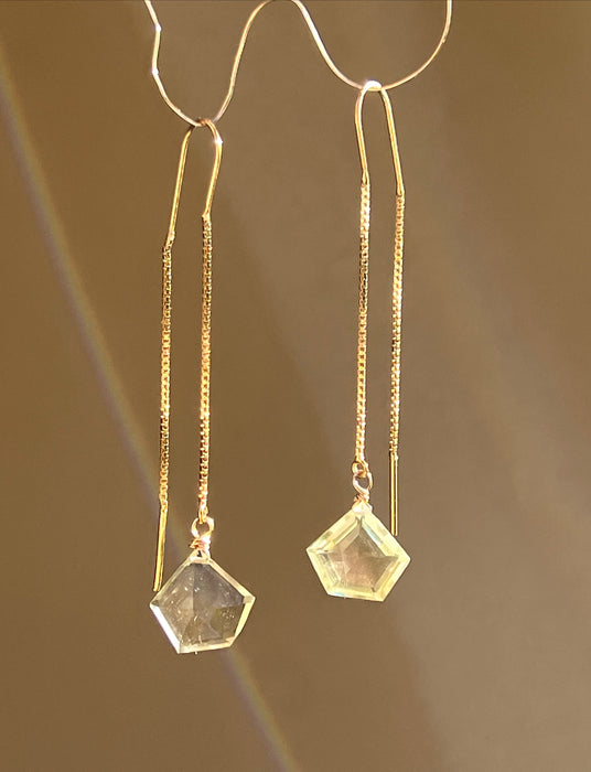 Lemon Quartz Threader Earrings Dangle & Drop Earrings