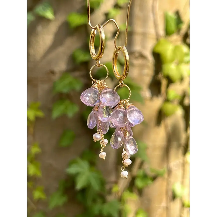 Light sales amethyst earrings