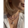 Long layered pearl necklace with baroque pearl pendant