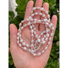 Long layered pink pearl necklace with sterling 925 silver