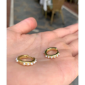 Mini pearls and gold plated 925 silver hoop earrings