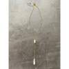 Minimalist necklace gold plated silver chain with biwa