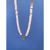 Morganite and gold filled silver beaded necklace classic