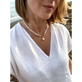 Morganite and kasumi pearl beaded necklace summer jewelry