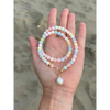Morganite and kasumi pearl beaded necklace summer jewelry