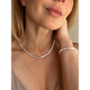 Morganite aquamarine and pearl beaded necklace fashion