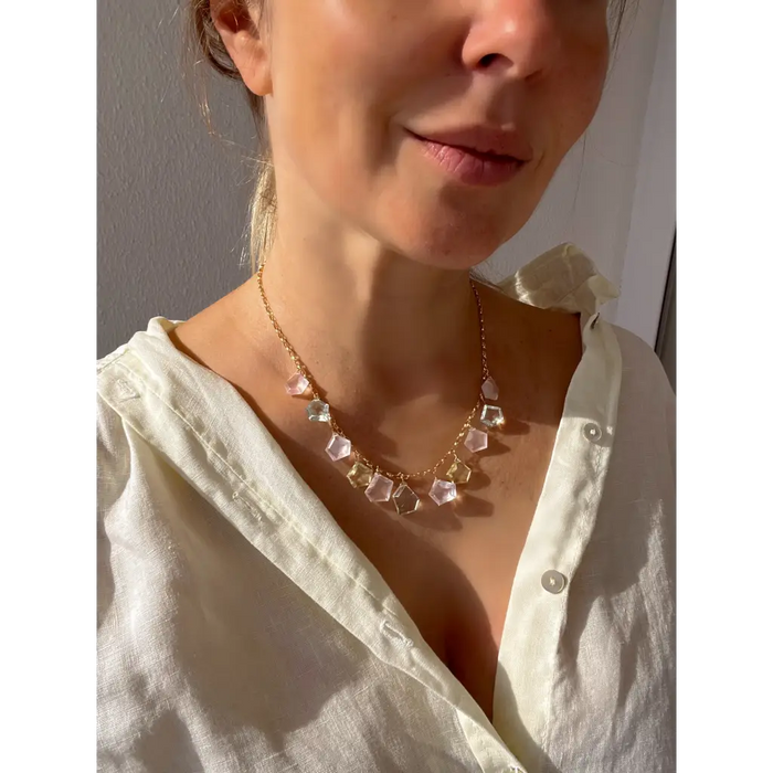 Multi gemstones statement necklace