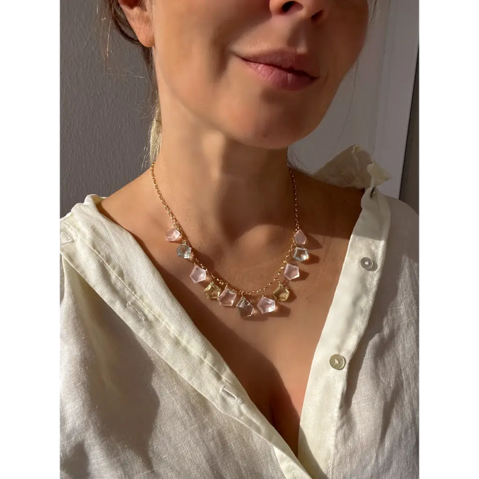 Multi gemstones statement necklace