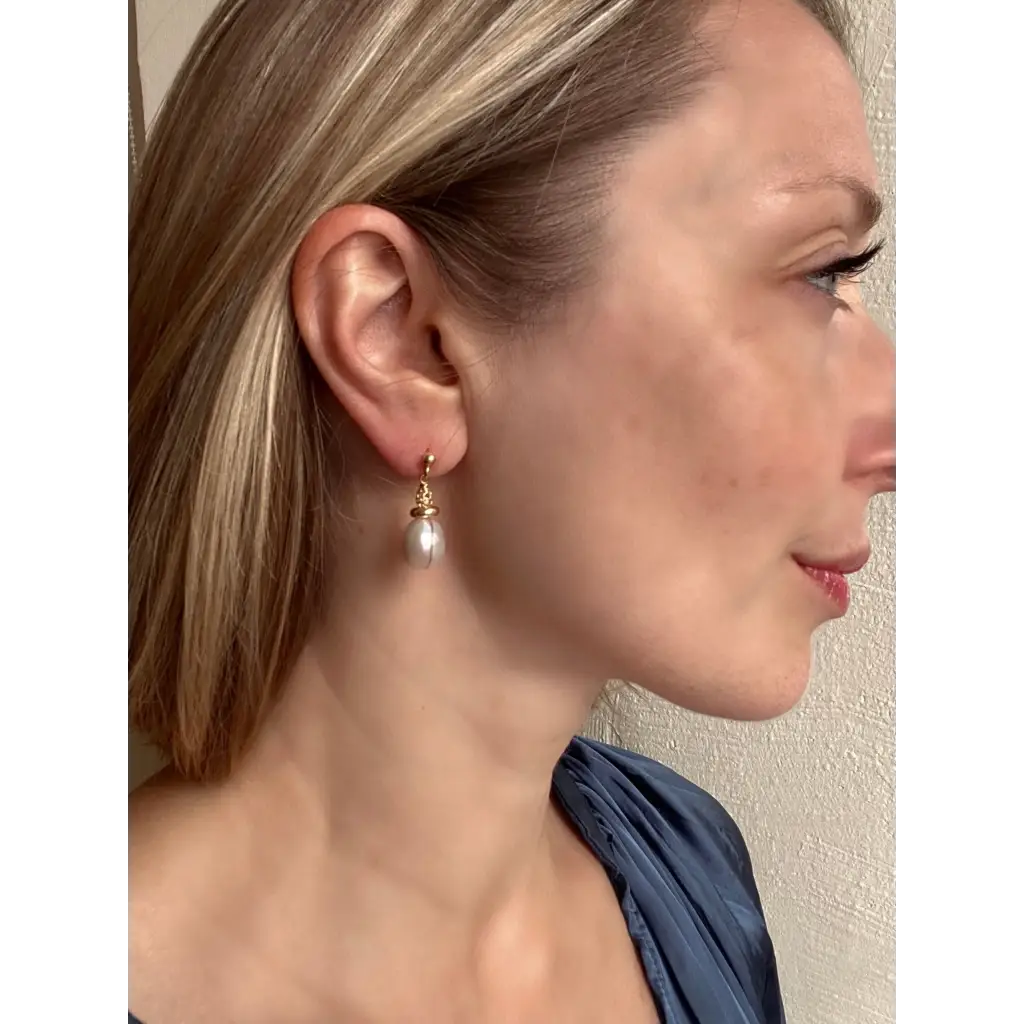 Natural kasumi pearls and gold vermeil stud earrings