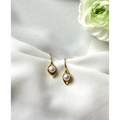 Natural pearls and gold plated 925 silver earrings leaf