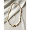 Natural white fresh water pearls necklace with gold filled