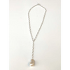 Oversized 925 silver chain with baroque pearl pendant