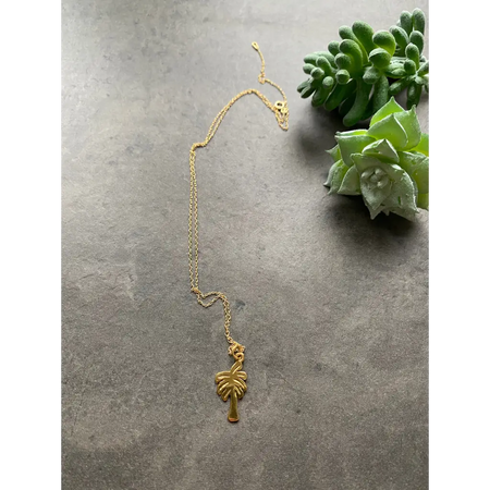 Palm tree pendant necklace beach jewelry summer necklace