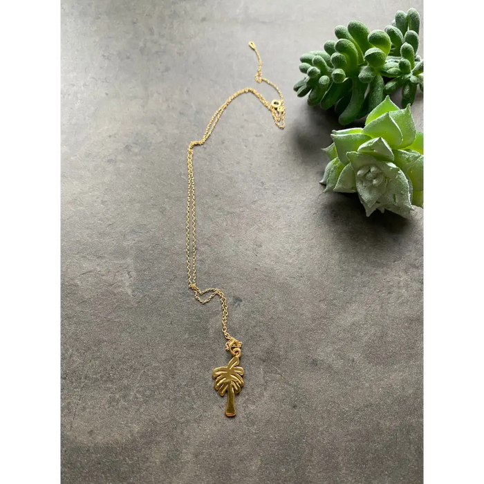 Palm tree pendant necklace beach jewelry summer necklace