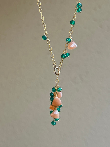 Peach Moonstone Necklace Chloris Crystal Necklaces