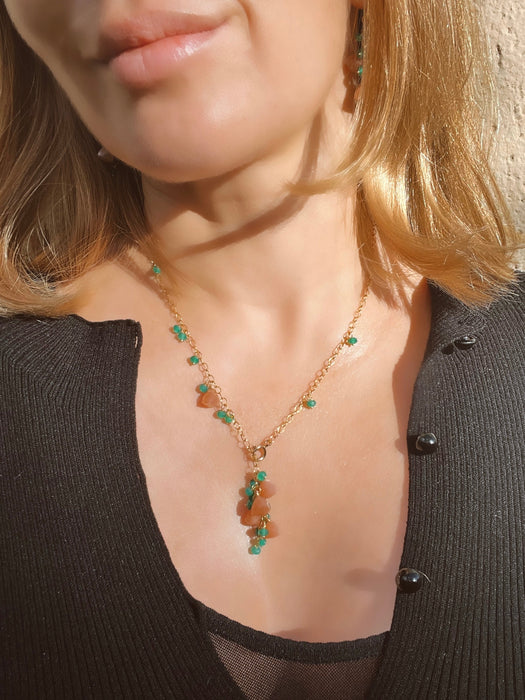Peach Moonstone Necklace Chloris Crystal Necklaces